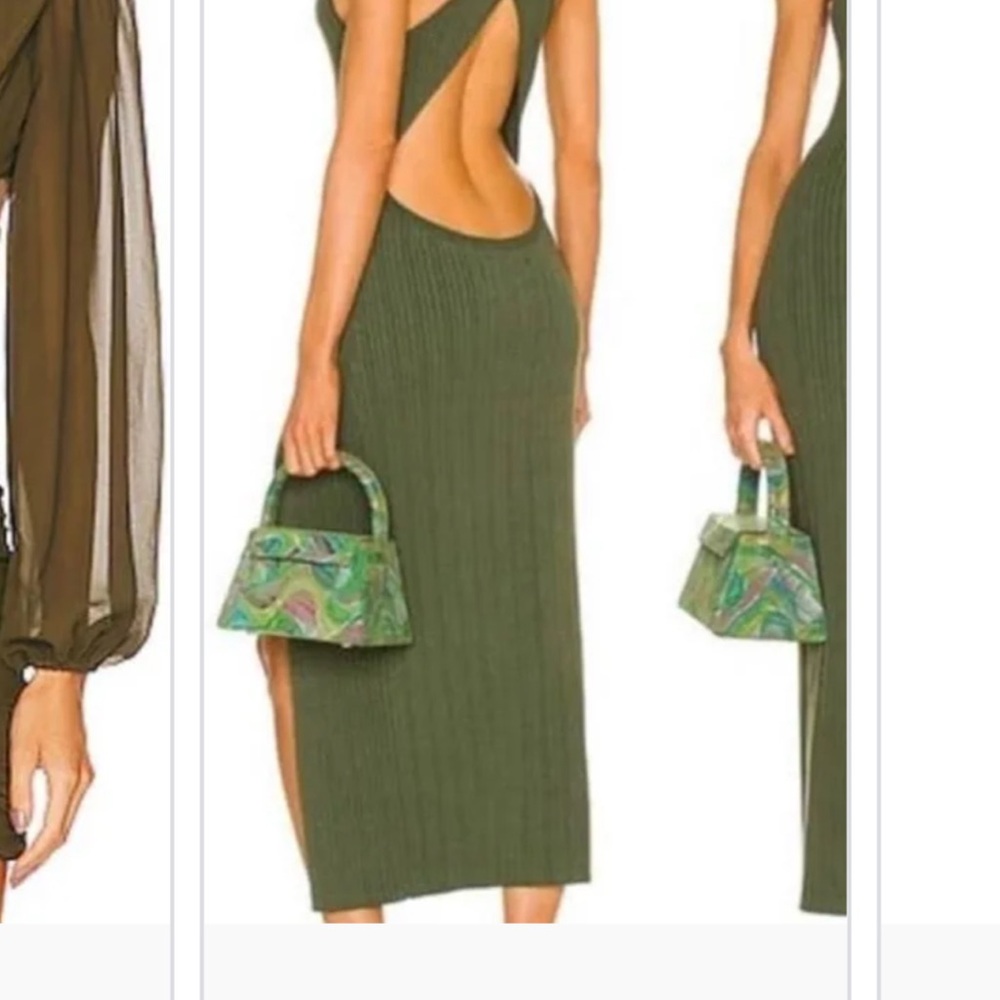 Michael Costello x Revolve Green Cut-Out Dress
